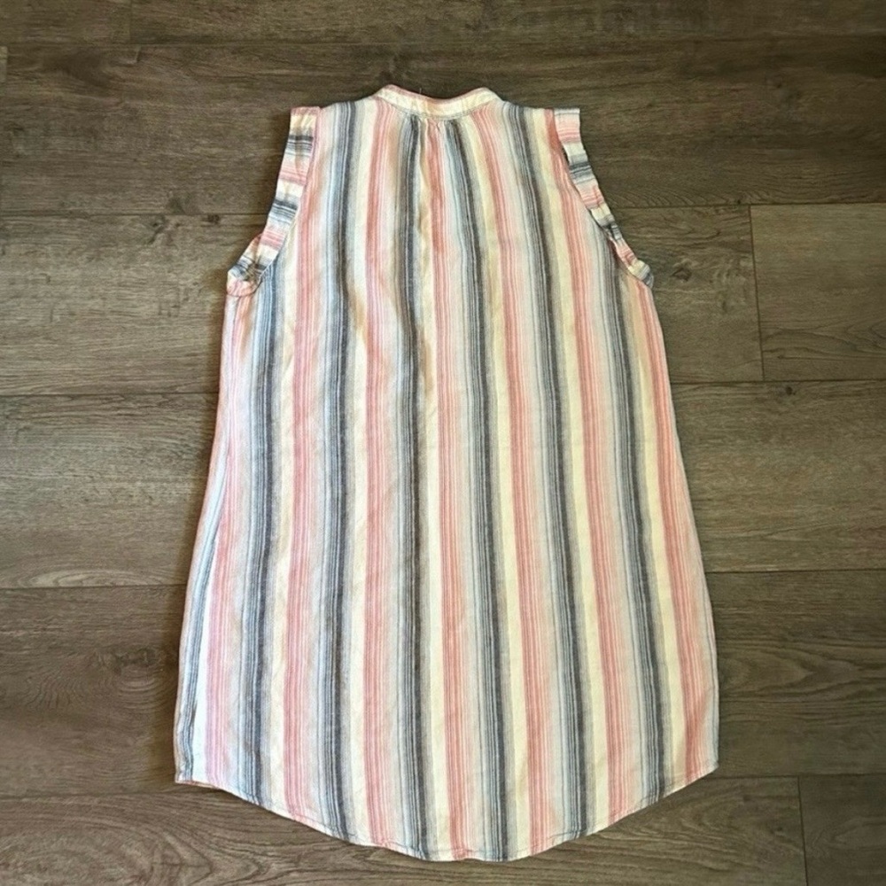 Women's Cloth & Stone Anthropologie Linen Sleeveless Shirt Dress Size Medium - Picture 5 of 7